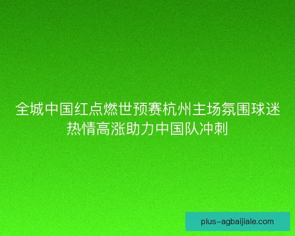 全城中国红点燃世预赛杭州主场氛围球迷热情高涨助力中国队冲刺 全城中国红点燃世预赛杭州主场氛围球迷热情高涨助力中国队冲刺