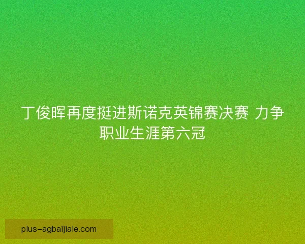 丁俊晖再度挺进斯诺克英锦赛决赛 力争职业生涯第六冠 丁俊晖再度挺进斯诺克英锦赛决赛 力争职业生涯第六冠
