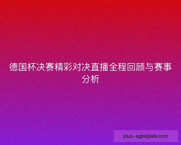 德国杯决赛精彩对决直播全程回顾与赛事分析