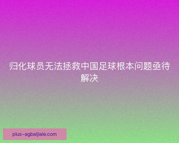 归化球员无法拯救中国足球根本问题亟待解决